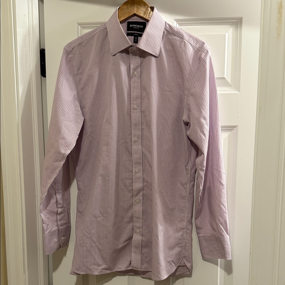 Men's Light Purple Striped Dress Shirt